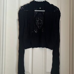 Black Knit cropped Cardigan